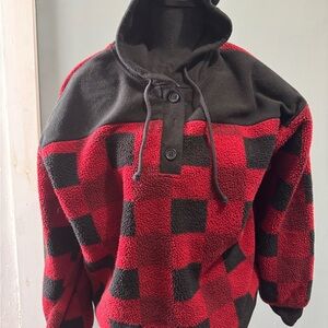Red and Black Checkered Hoodie